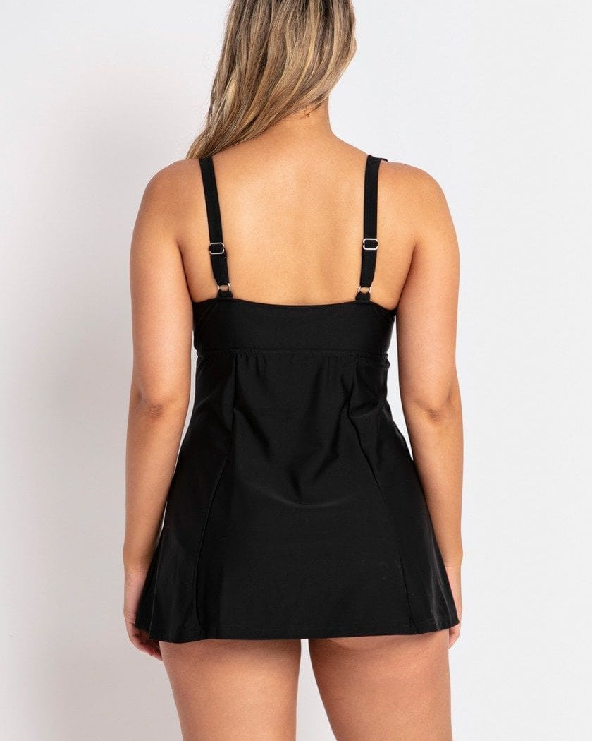 Jantzen Cosmo Mesh Ruffle Swim Dress One Piece Splash Swimwear One Pieces