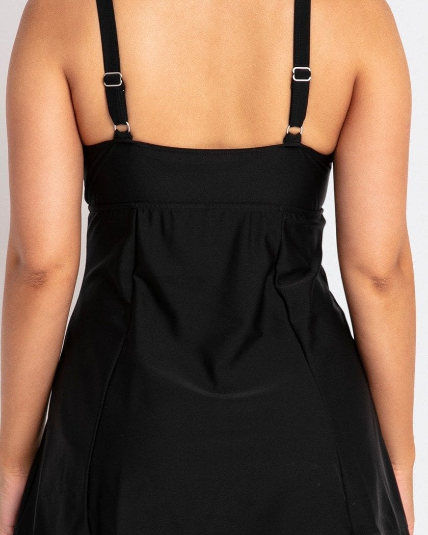 Jantzen Cosmo Mesh Ruffle Swim Dress One Piece Splash Swimwear One Pieces