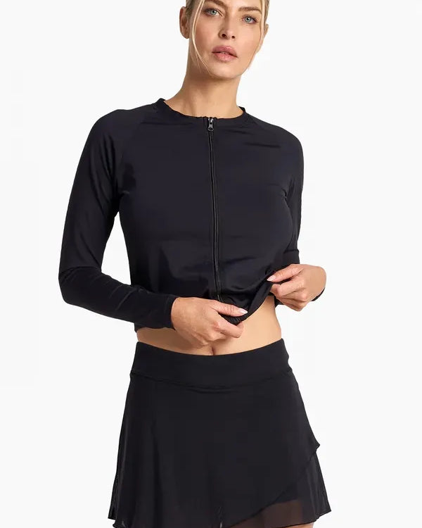 Jantzen Jantzen Cosmopolitan Layered Swim Skirt - Black Jantzen Cosmopolitan Layered Swim Skirt - Black Splash Swimwear