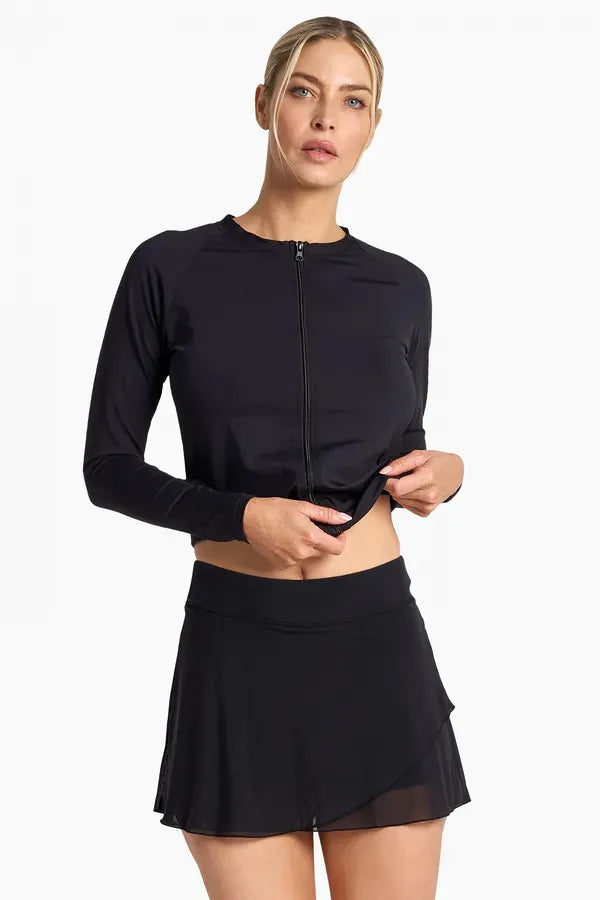 Jantzen Jantzen Cosmopolitan Layered Swim Skirt - Black Jantzen Cosmopolitan Layered Swim Skirt - Black Splash Swimwear