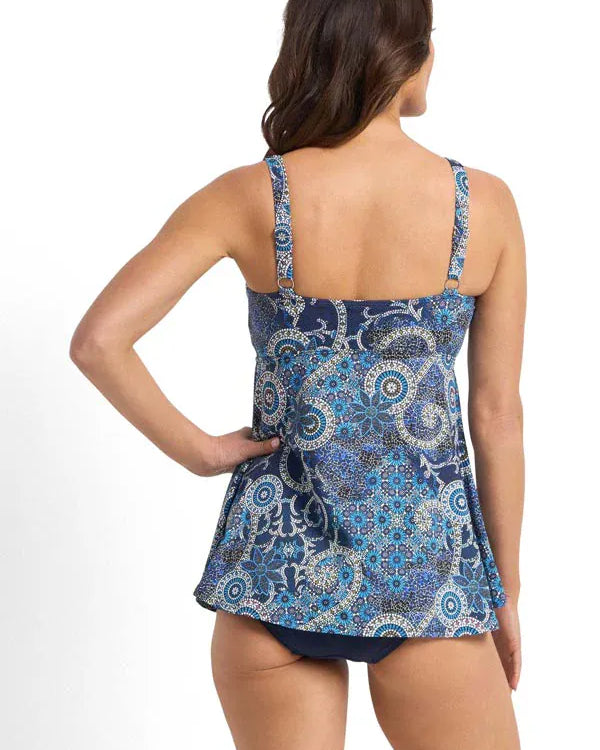 Jantzen Jantzen Desert DD/E Mesh Frill Singlet - Navy Jantzen Desert DD/E Mesh Frill Singlet - Navy Splash Swimwear Bikini Tops