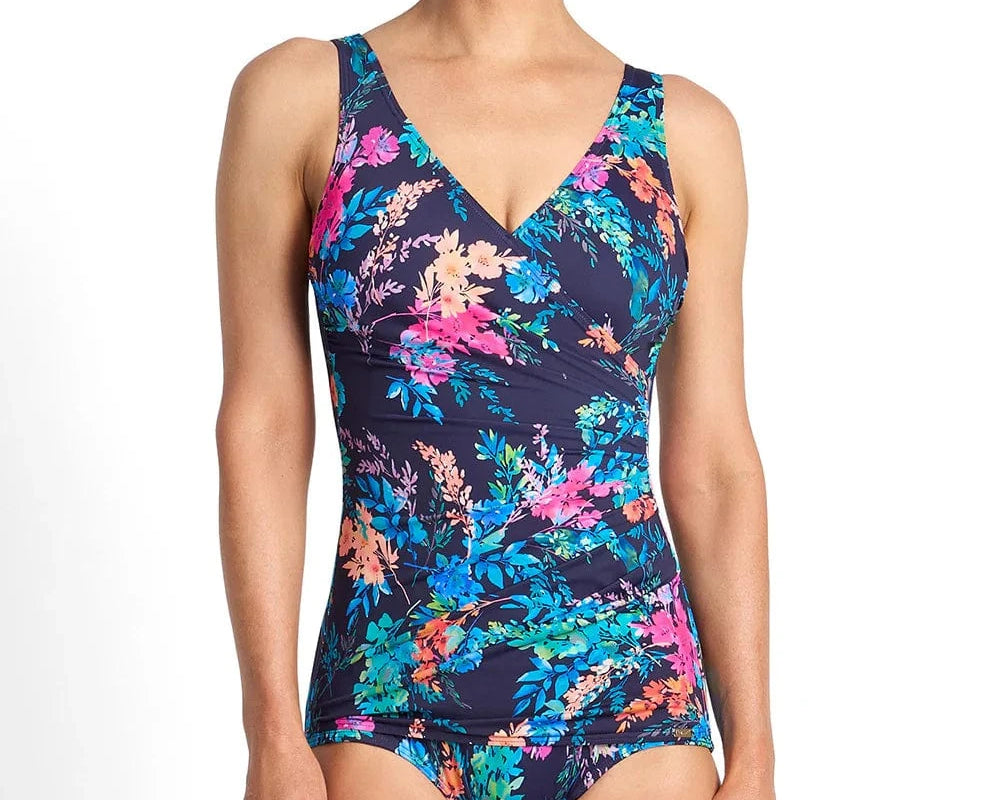 Jantzen Jantzen Fresia Pintuck Mastectomy One Piece - Navy Jantzen Fresia Pintuck Mastectomy One Piece - Navy Splash Swimwear