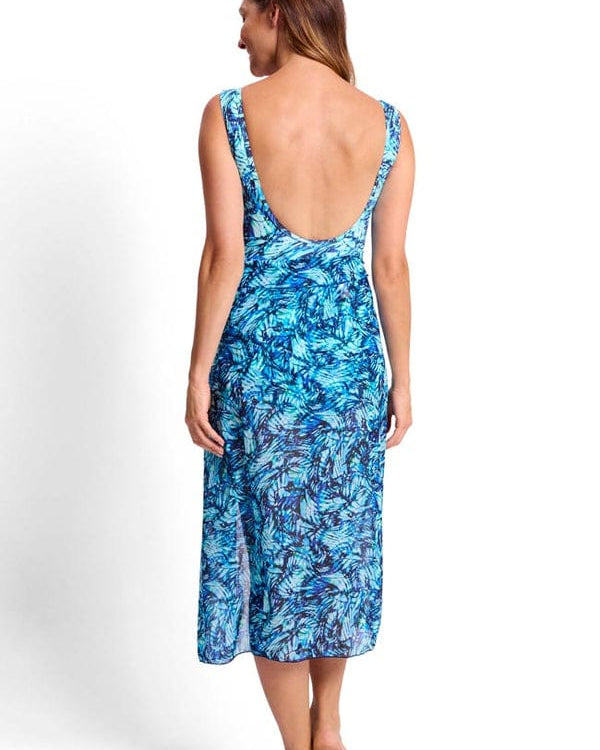Jantzen Jantzen Goddess Midi Mesh Sarong - Blue JA91283 Goddess Midi Mesh Sarong | Jantzen Splash Swimwear Sarongs Blue / O/S 9313513895454