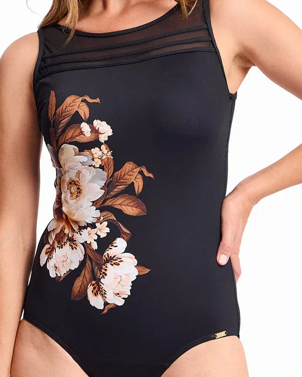 Jantzen Jantzen Hartland Mesh High Neck Mastectomy One Piece - Black Jantzen Hartland Mesh High Neck Mastectomy One Piece - Black Splash Swimwear One Piece