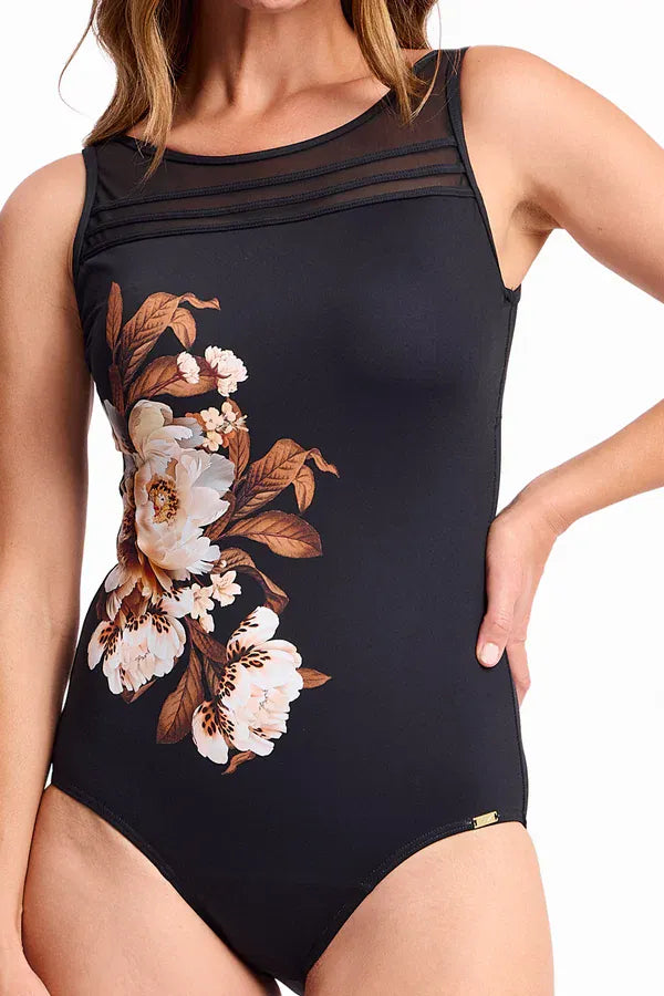 Jantzen Jantzen Hartland Mesh High Neck Mastectomy One Piece - Black Jantzen Hartland Mesh High Neck Mastectomy One Piece - Black Splash Swimwear One Piece