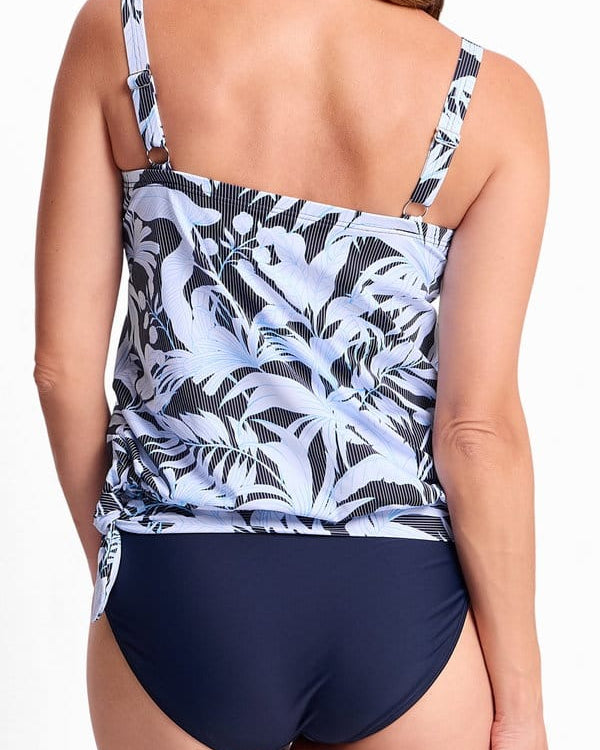 Jantzen Jantzen Laguna Bandeau Blouson Singlet - Navy Sunseeker Koh Samui Long Sleeve Mast Rashie - White Splash Swimwear Tankini Tops