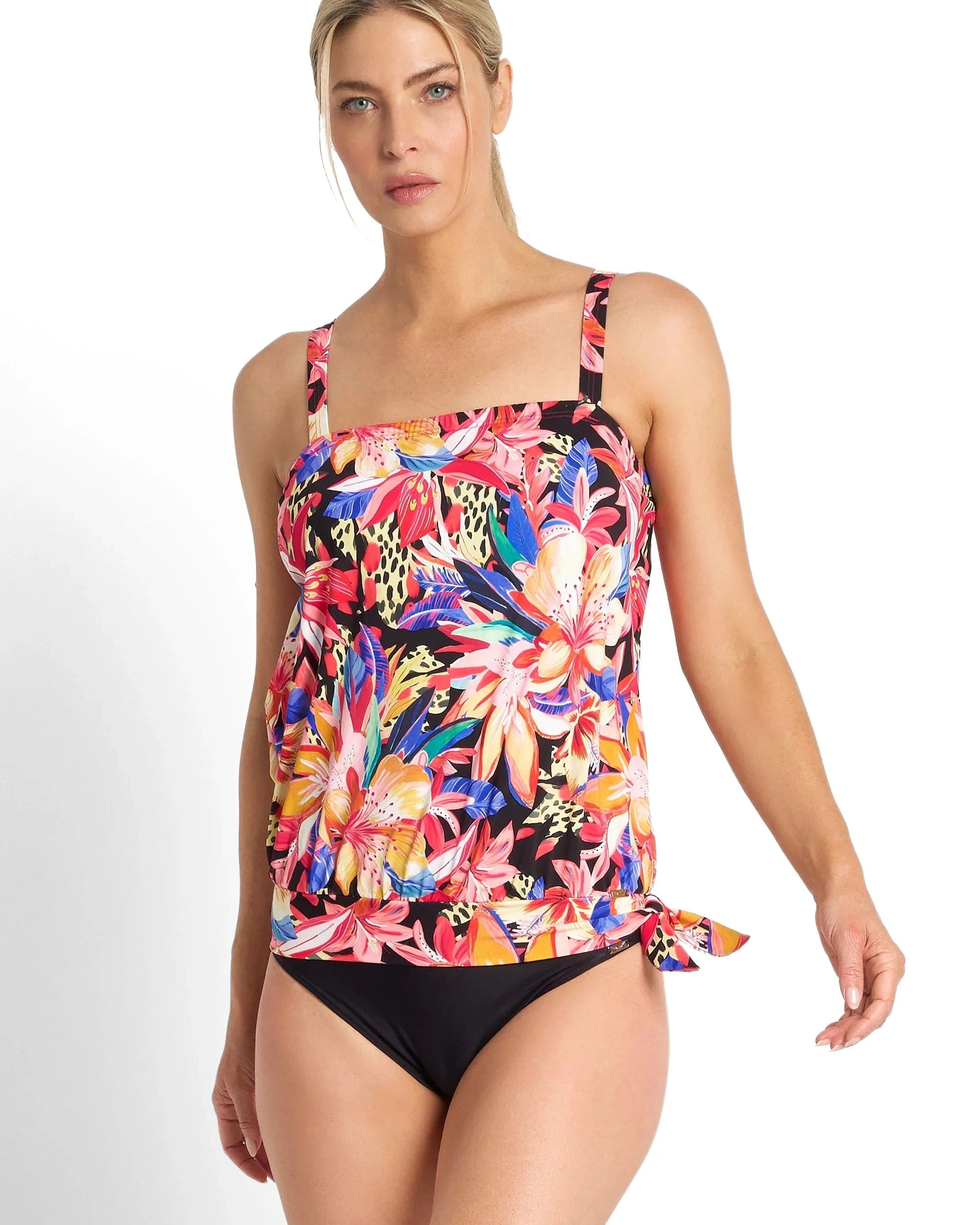 Jantzen Jantzen Mandalay Bandeau Blouson Singlet - Black Jantzen Mandalay Bandeau Blouson Singlet - Black Splash Swimwear