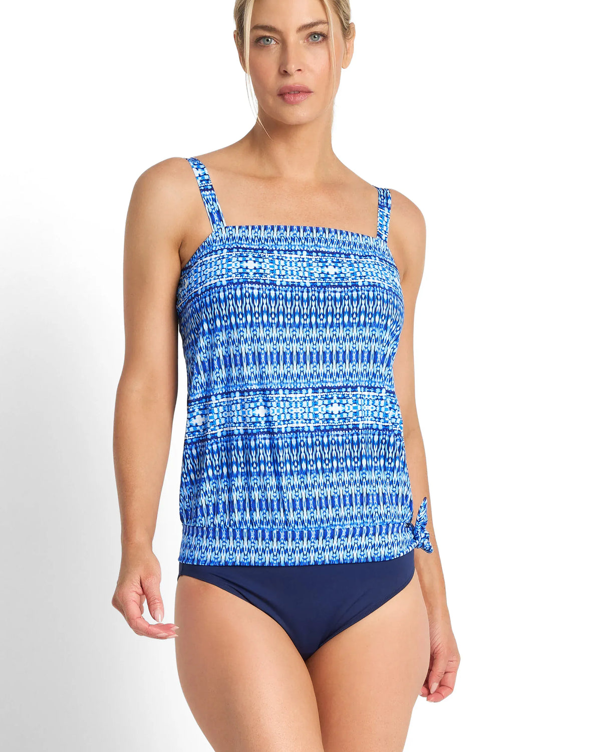 Jantzen Jantzen Portugal Bandeau Blouson Singlet Jantzen Portugal Bandeau Blouson Singlet | Australia Splash Swimwear Tankini Tops Navy / AU14/US10 1000028591