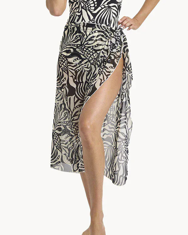 Jantzen Jantzen Seashells Midi Mesh Sarong - Black JA91235 Jantzen Seashells Midi Mesh Sarong - Black Splash Swimwear Sarongs