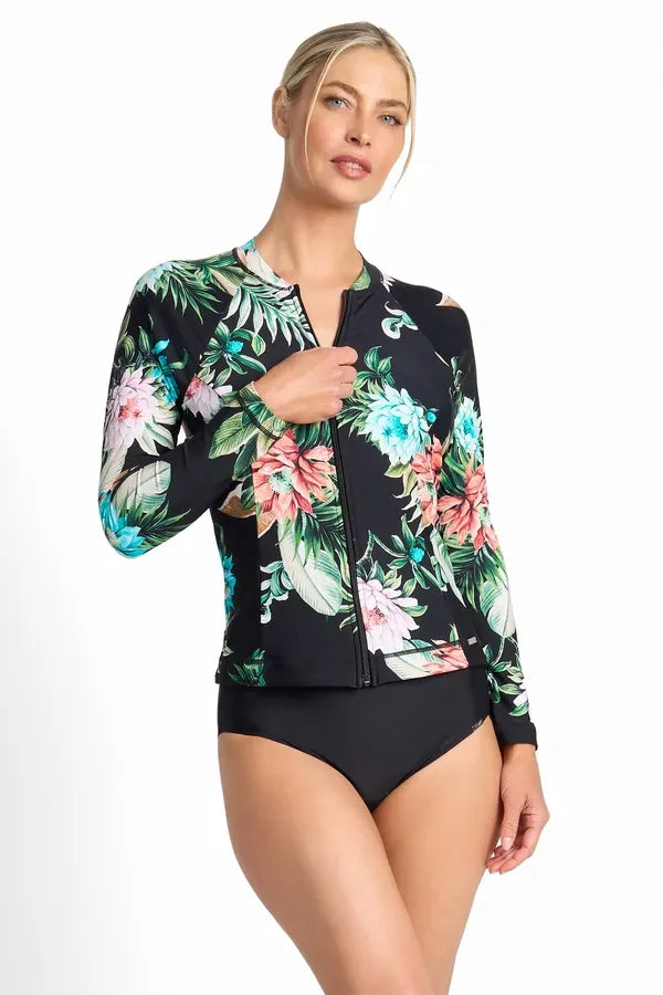 Jantzen Jantzen Select Long Sleeve Mast Rashie - Black Jantzen Select Long Sleeve Mast Rashie - Black Splash Swimwear