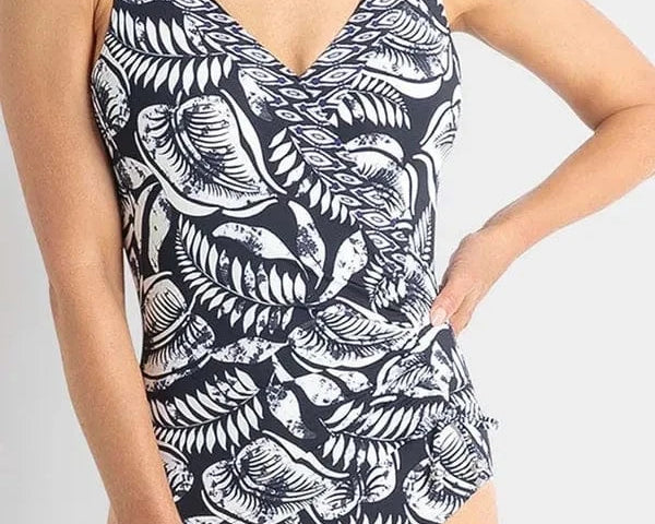 Jantzen Jantzen Waterloo Gathered Surplice One Piece -Navy Janzen Jantzen Eden East Gathered Surplice One Piece Splash Swimwear One Pieces