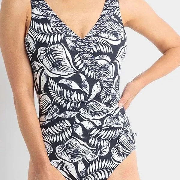 Jantzen Jantzen Waterloo Gathered Surplice One Piece -Navy Janzen Jantzen Eden East Gathered Surplice One Piece Splash Swimwear One Pieces