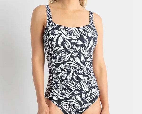 Jantzen Jantzen Waterloo Ruched Square Neck One Piece -Navy Jantzen Waterloo Ruched Square Neck One Piece -Navy Splash Swimwear One Pieces