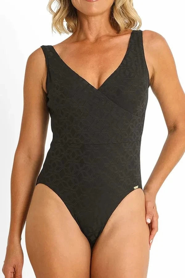 Jantzen Prism Minimal Surplice One Piece Janzen Prism Minimal Surplice One Piece Splash Swimwear One Pieces