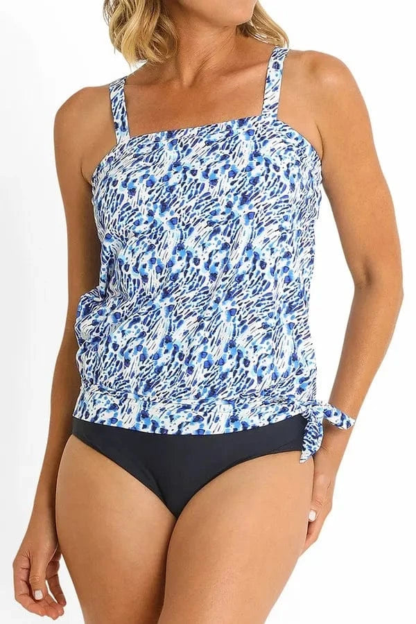 Jantzen Symbio Bandeau Blouson Singlet - Navy Jantzen Symbio Bandeau Blouson Singlet - Navy Splash Swimwear Bikini Tops