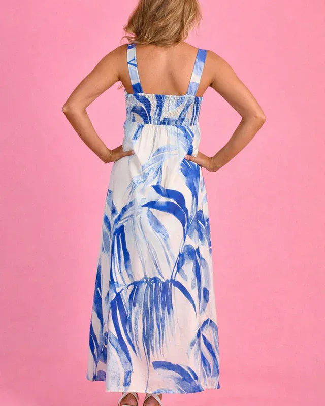 Jar Of Hearts Jar Of Hearts Bardot Maxi Dress - Blue Crush Jar Of Hearts Bardot Maxi Dress - Blue Crush Splash Swimwear