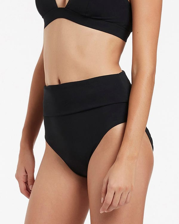 Jets Fold Down High Waisted Bikini Bottom* Jetset Fold Down High Waisted Bikini Bottom Splash Swimwear Bikini Bottoms