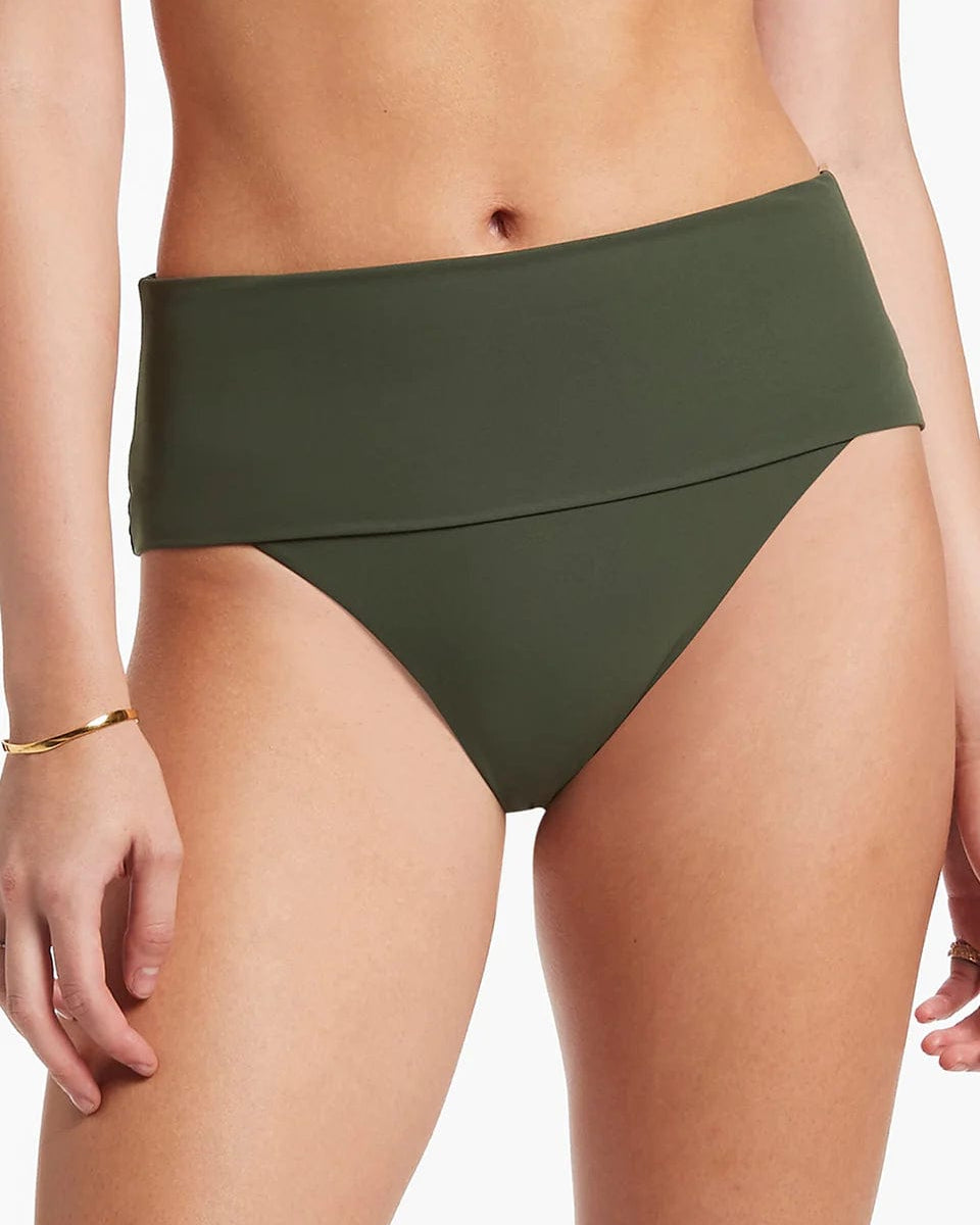 Jets Bikini Bottoms Fold Down High Waisted Bikini Bottom* Jetset Fold Down High Waisted Bikini Bottom