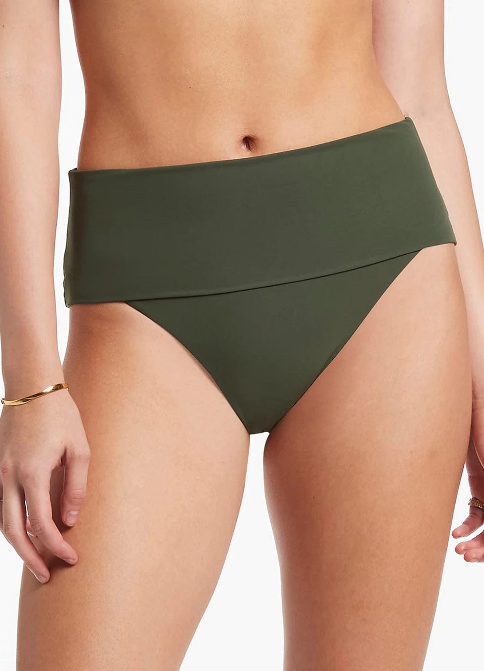 Jets Bikini Bottoms Fold Down High Waisted Bikini Bottom* Jetset Fold Down High Waisted Bikini Bottom