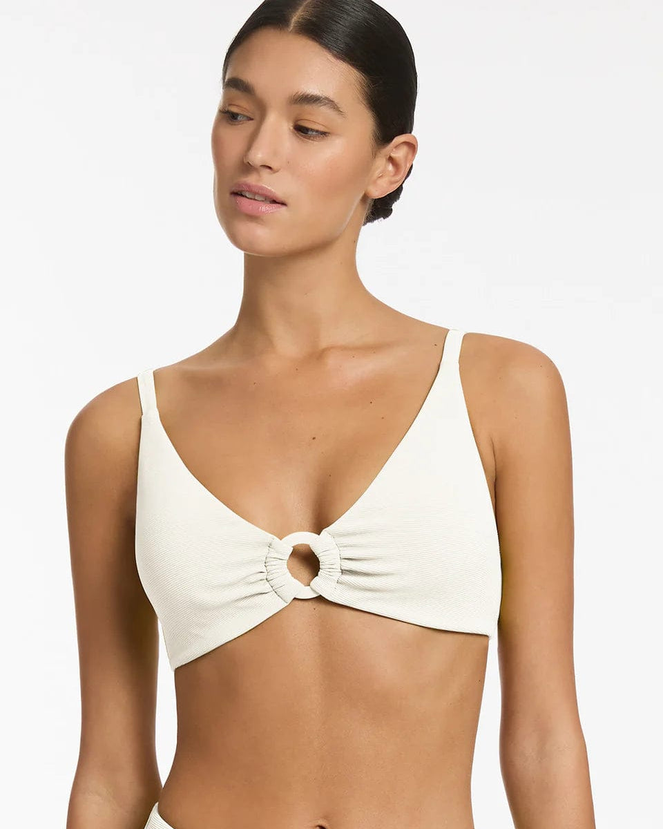 Jets Isla Rib C/D Tri Top - Cream Jets Soft Triangle Bikini Top - Black Splash Swimwear Bikini Tops