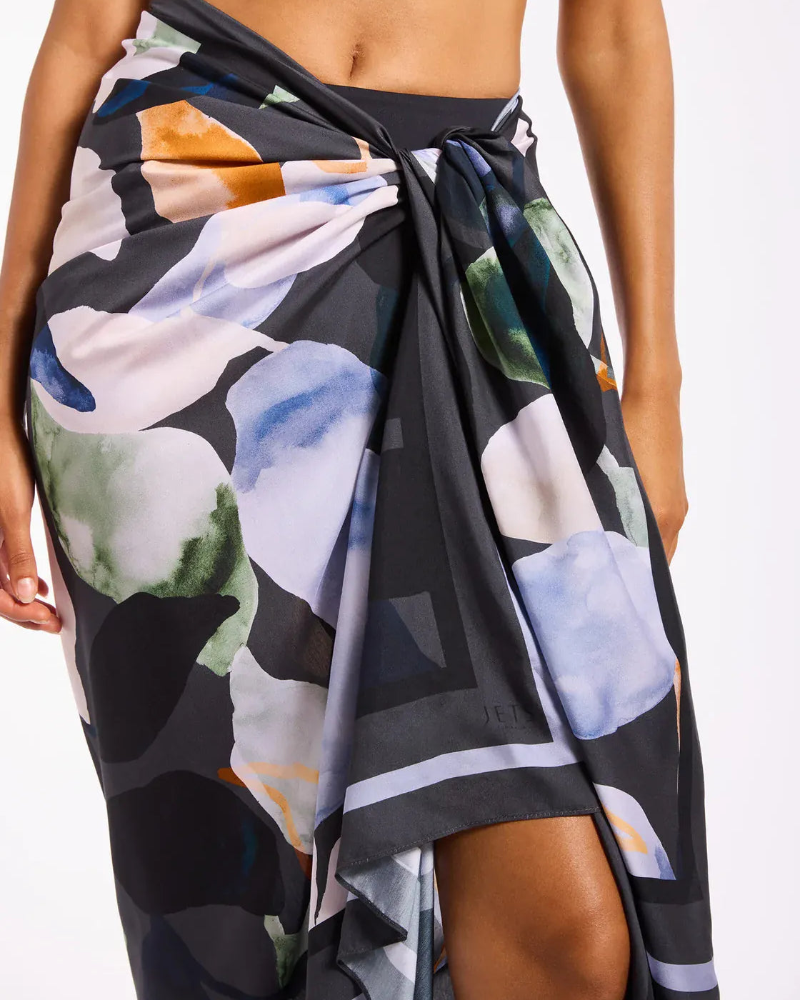 Jets Jets Flourish Long Sarong - Charcoal J61519 Jets Flourish Long Sarong - Charcoal Splash Swimwear Sarong 9360519273908