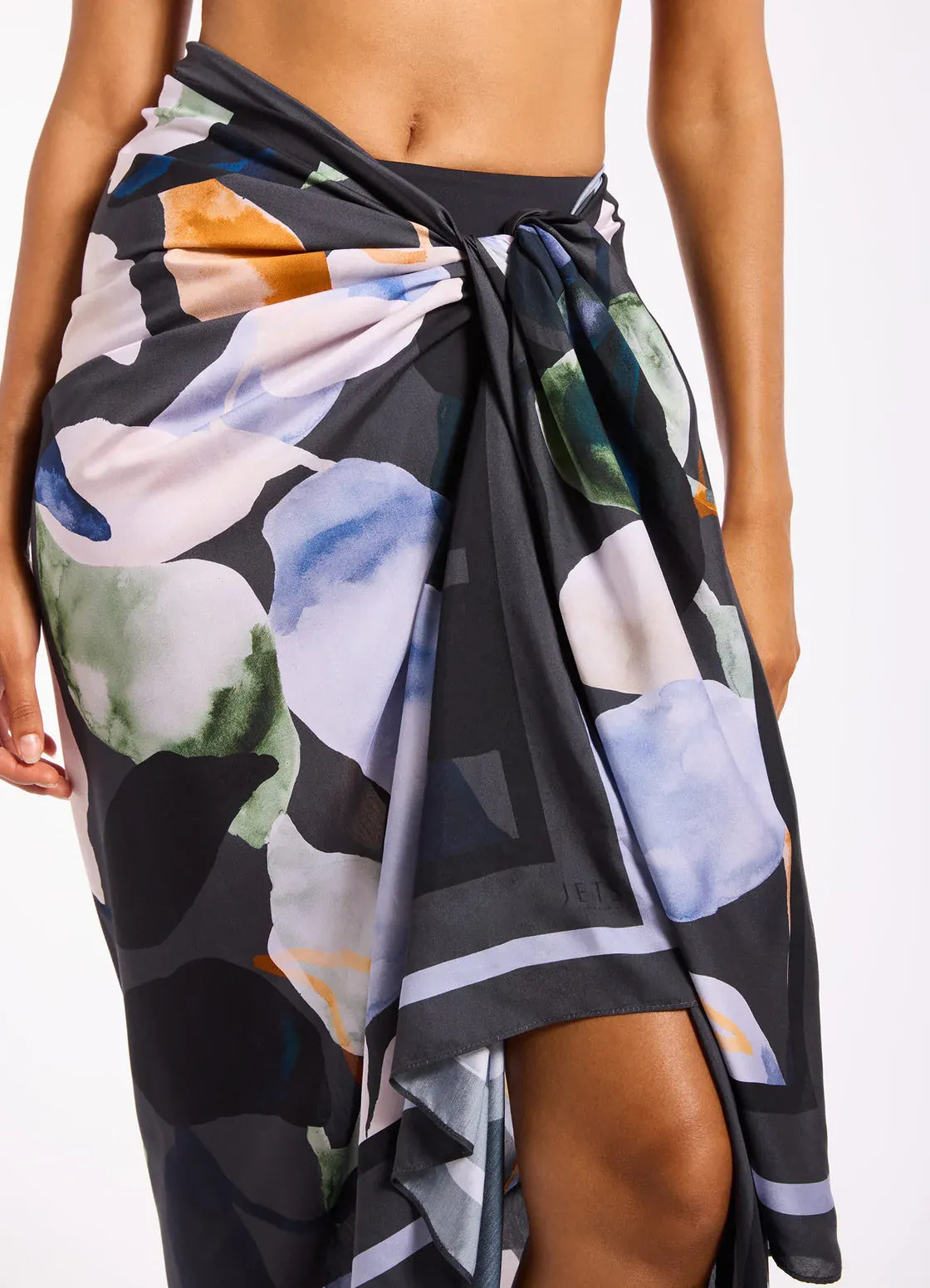 Jets Jets Flourish Long Sarong - Charcoal J61519 Jets Flourish Long Sarong - Charcoal Splash Swimwear Sarong 9360519273908