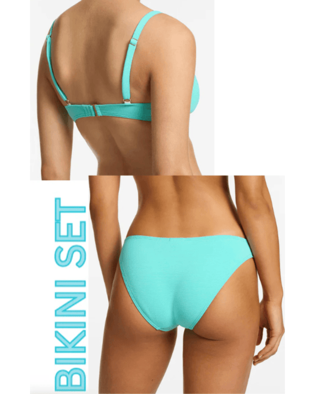 Jets Jets Isla Rib C/D Tri Top and Rib Hipster Bikini Bottom - Dolce Jets Isla Rib C/D Tri Top and Rib Hipster Bikini Bottom - Dolce Splash Swimwear Bikini Set