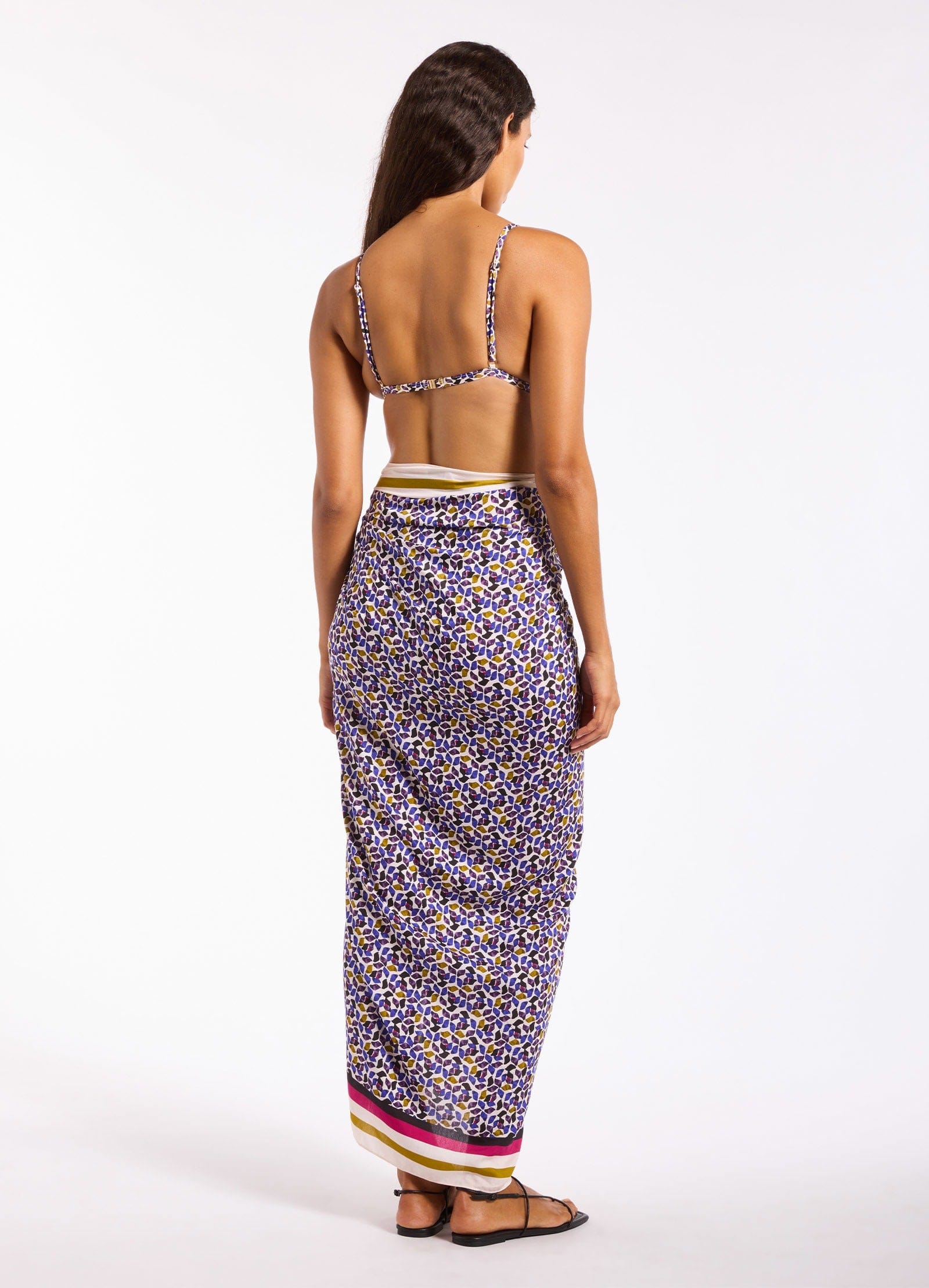 JETS Jets Kaleidoscope Long Sarong J61549-Berry-O/S-BERRY-O-S Jets Kaleidoscope Long Sarong Splash Swimwear Overswim Berry / O/S 9360519259520