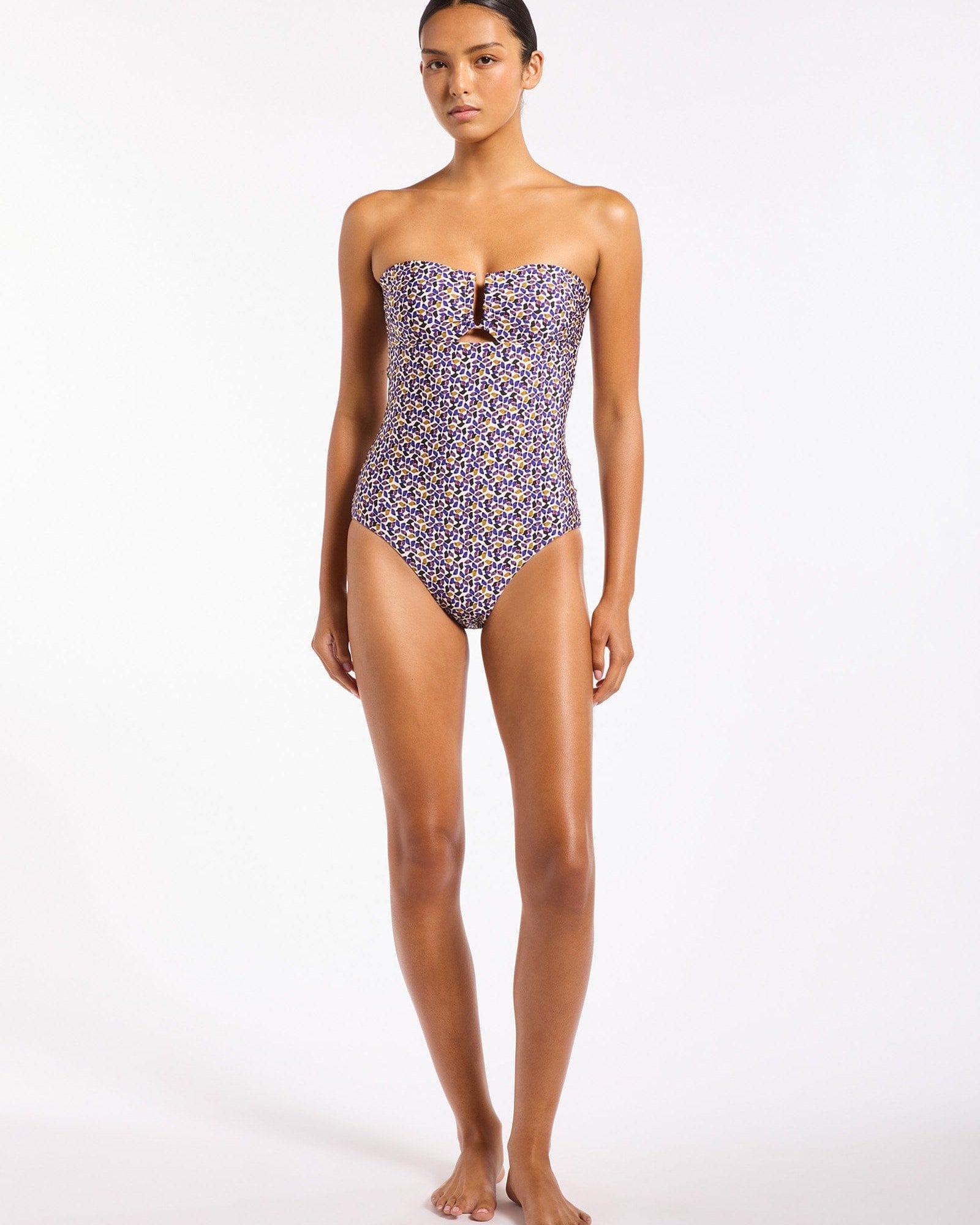 JETS Jets Kaleidoscope U-Trim Bandeau One Piece Jets Kaleidoscope U-Trim Bandeau One Piece Splash Swimwear Swimwear