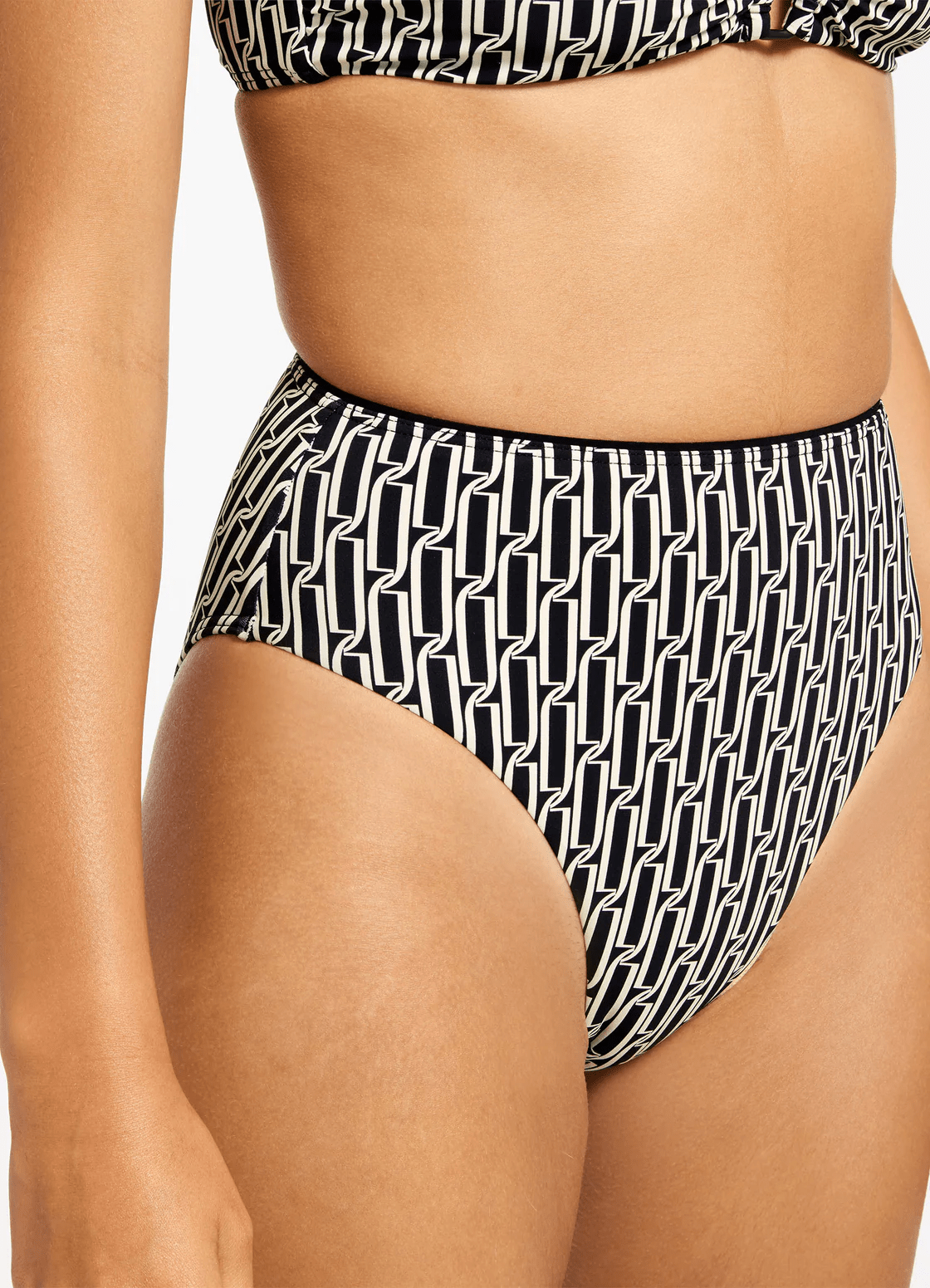 Jets Jets Spring Geo High Waist High Leg Pant - Black Jets Spring Geo High Waist High Leg Pant - Black Splash Swimwear Womens Swimwear