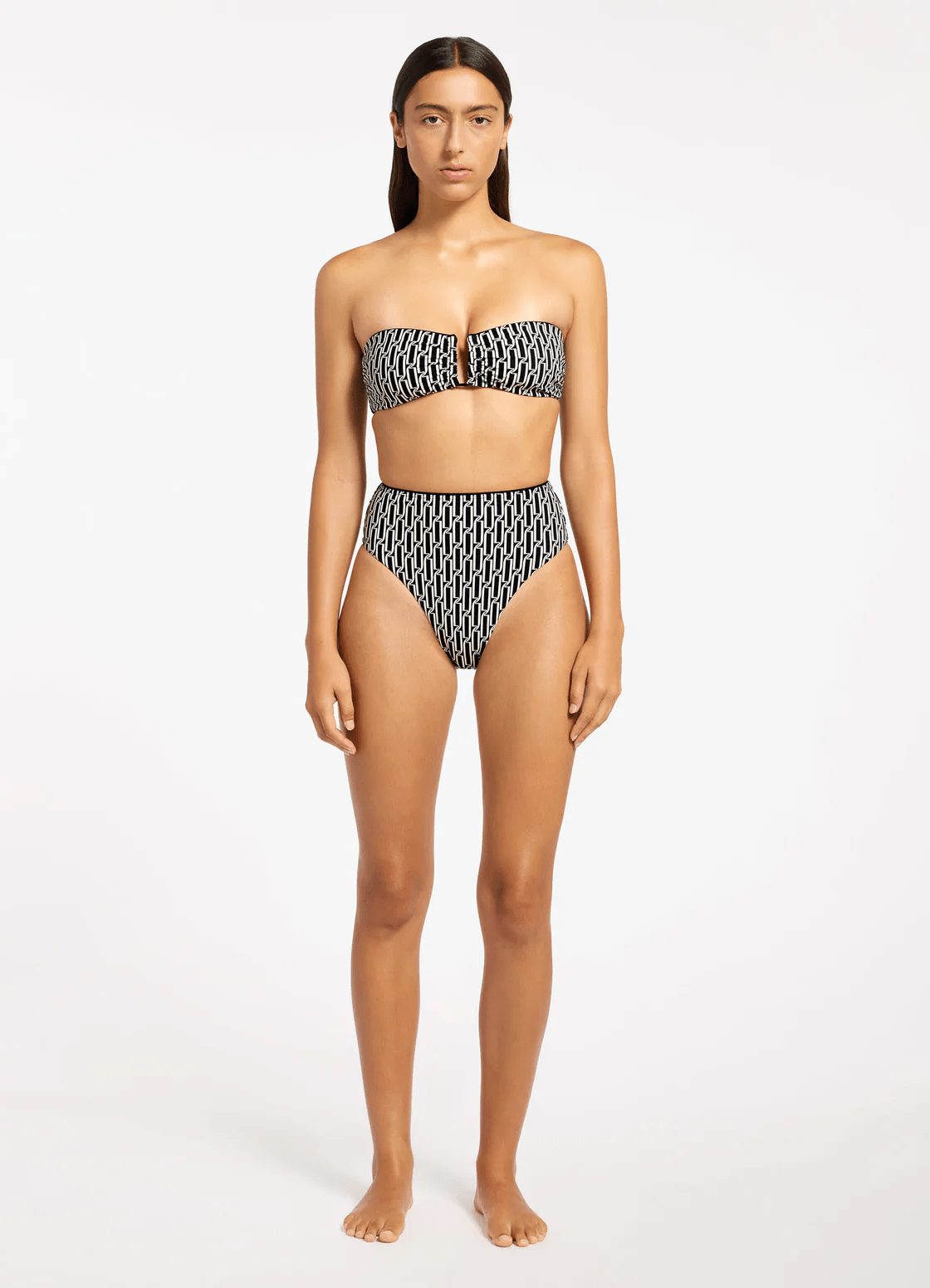 Jets Jets Spring Geo High Waist High Leg Pant - Black Jets Spring Geo High Waist High Leg Pant - Black Splash Swimwear Womens Swimwear