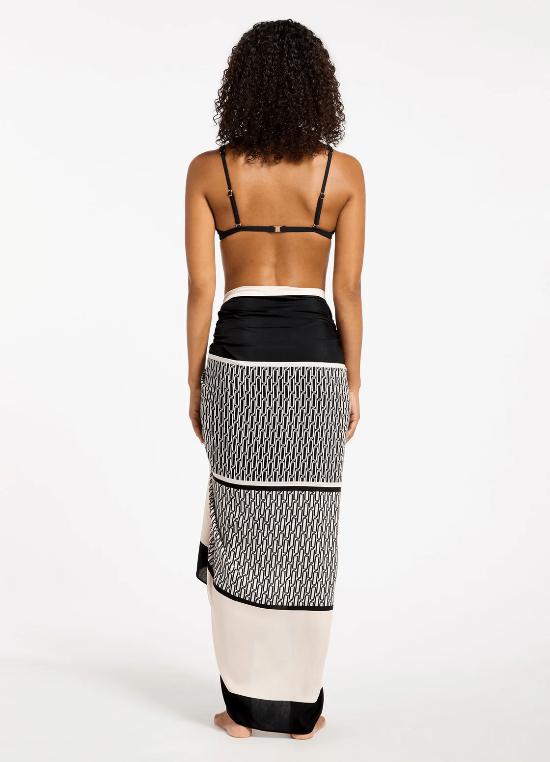 Jets Jets Spring Geo Long Sarong - Black J61430.Black Jets Spring Geo Long Sarong - Black Splash Swimwear Womens Swimwear O/S 9360519155549