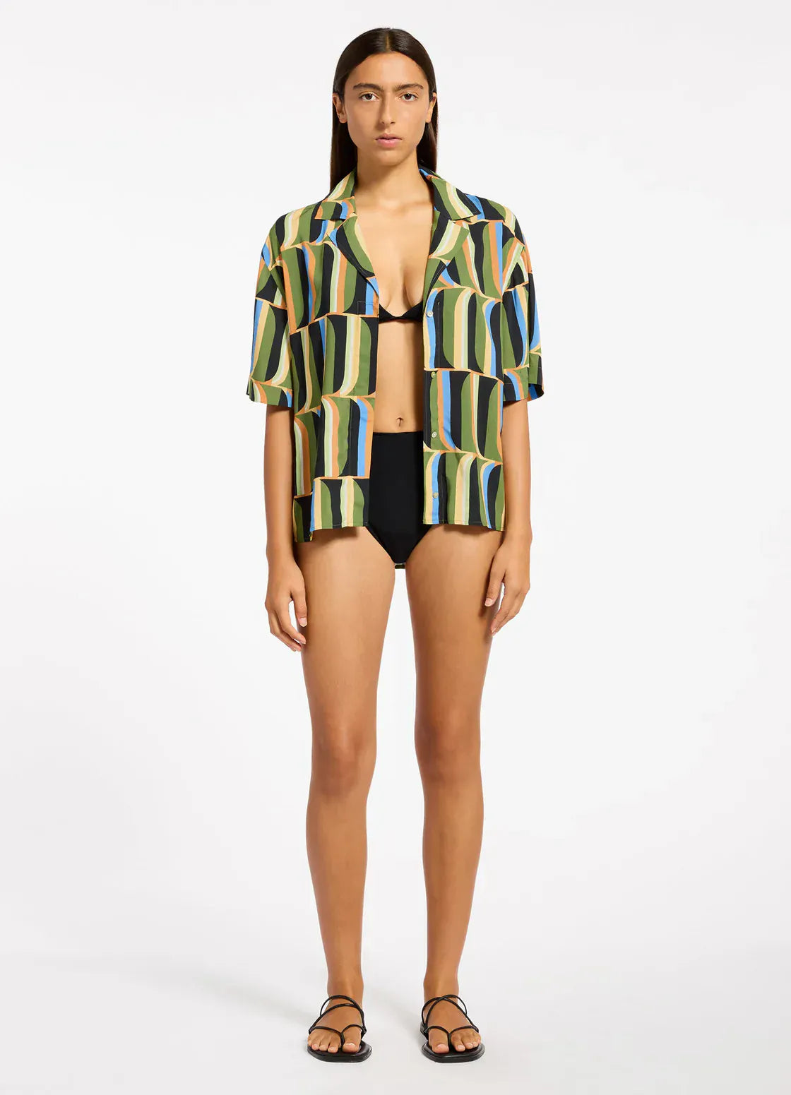 Jets Jets Urban Geo Short Sleeve Shirt - Cacti Jets Urban Geo Short Sleeve Shirt - Cacti Splash Swimwear Womens Swimwear