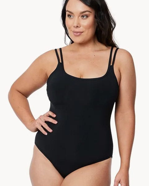 Jets Jetset Double Strap One Piece - Black Jetset Double Strap One Piece - Black | Australia Splash Swimwear One Piece