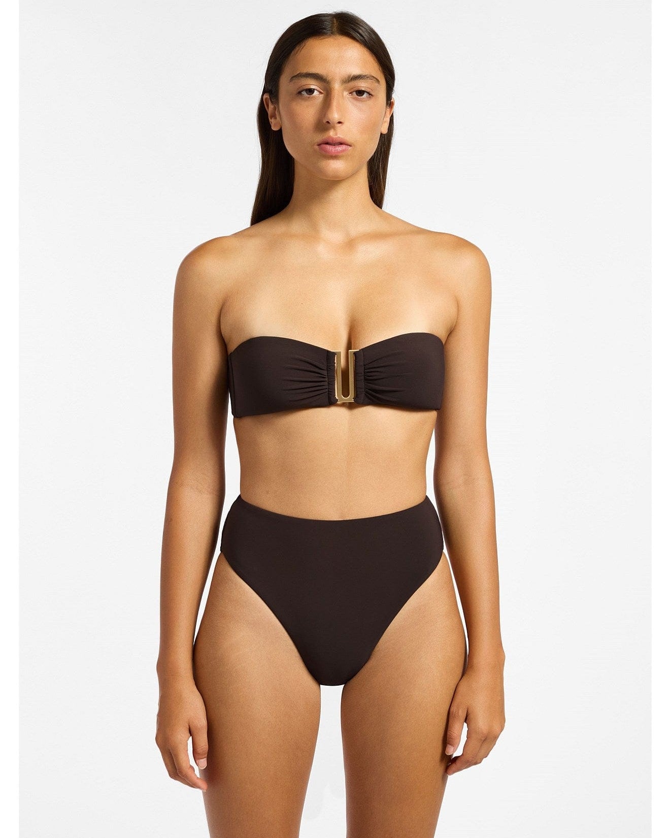 Jets Jetset High Leg High Waist Pant J30029 Jetset High Leg High Waist Pant Splash Swimwear Bikini Bottoms Chocolate / AU8/US4 9360519091083