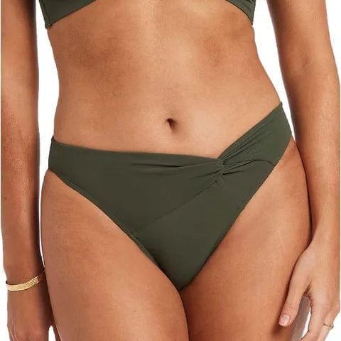 Jets Jetset Twist Front Pant J3887 Splash Swimwear Bikini Bottoms Olive / 8 9349623285502