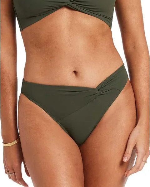 Jets Jetset Twist Front Pant J3887 Splash Swimwear Bikini Bottoms Olive / 8 9349623285502