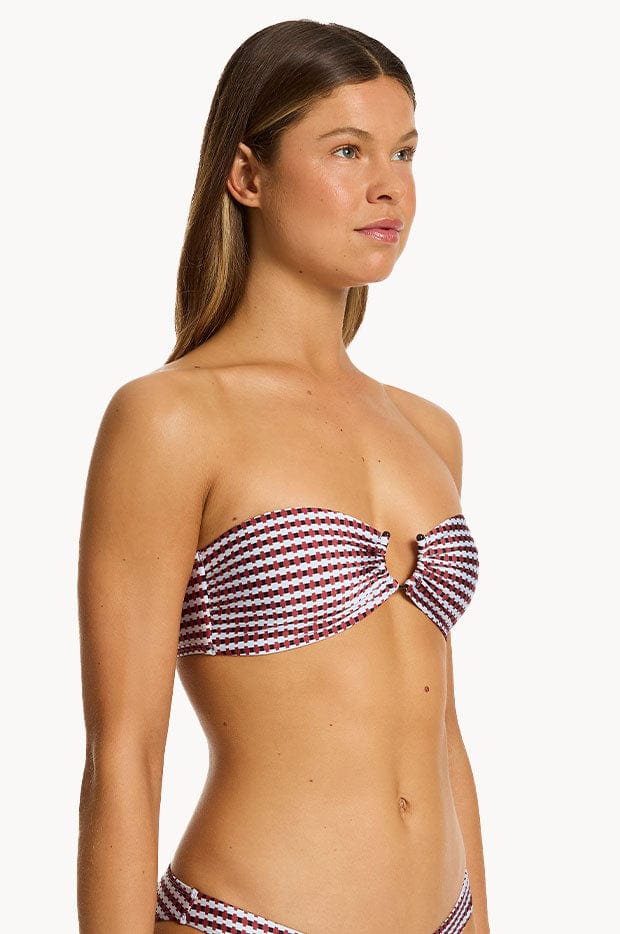 Jets Zarla Geo Bandeau Top - Ruby Jets Zarla Geo Bandeau Top - Ruby Splash Swimwear Bikini Tops