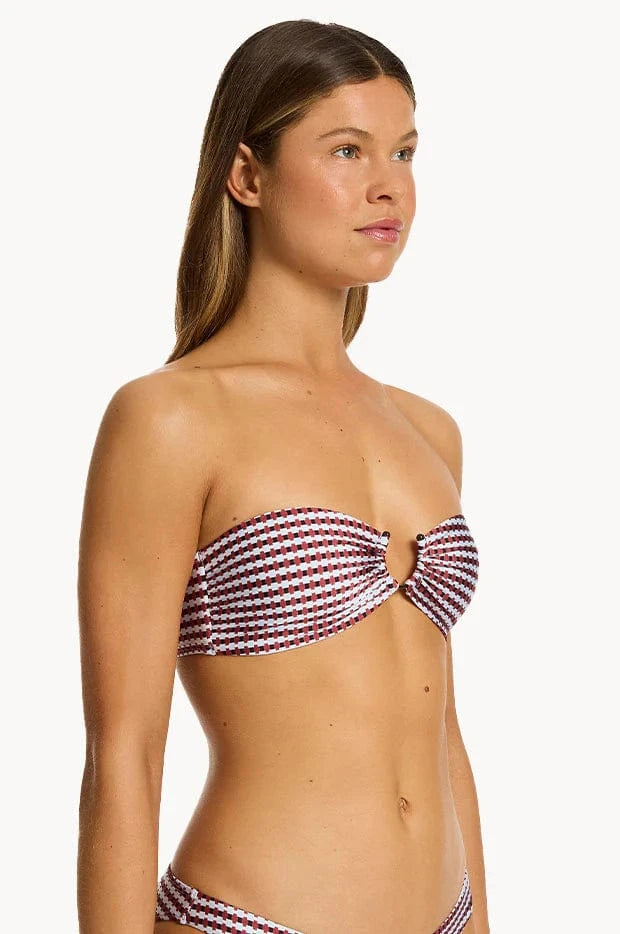 Jets Zarla Geo Bandeau Top - Ruby Zarla Geo Bandeau Top - Ruby Splash Swimwear One Pieces