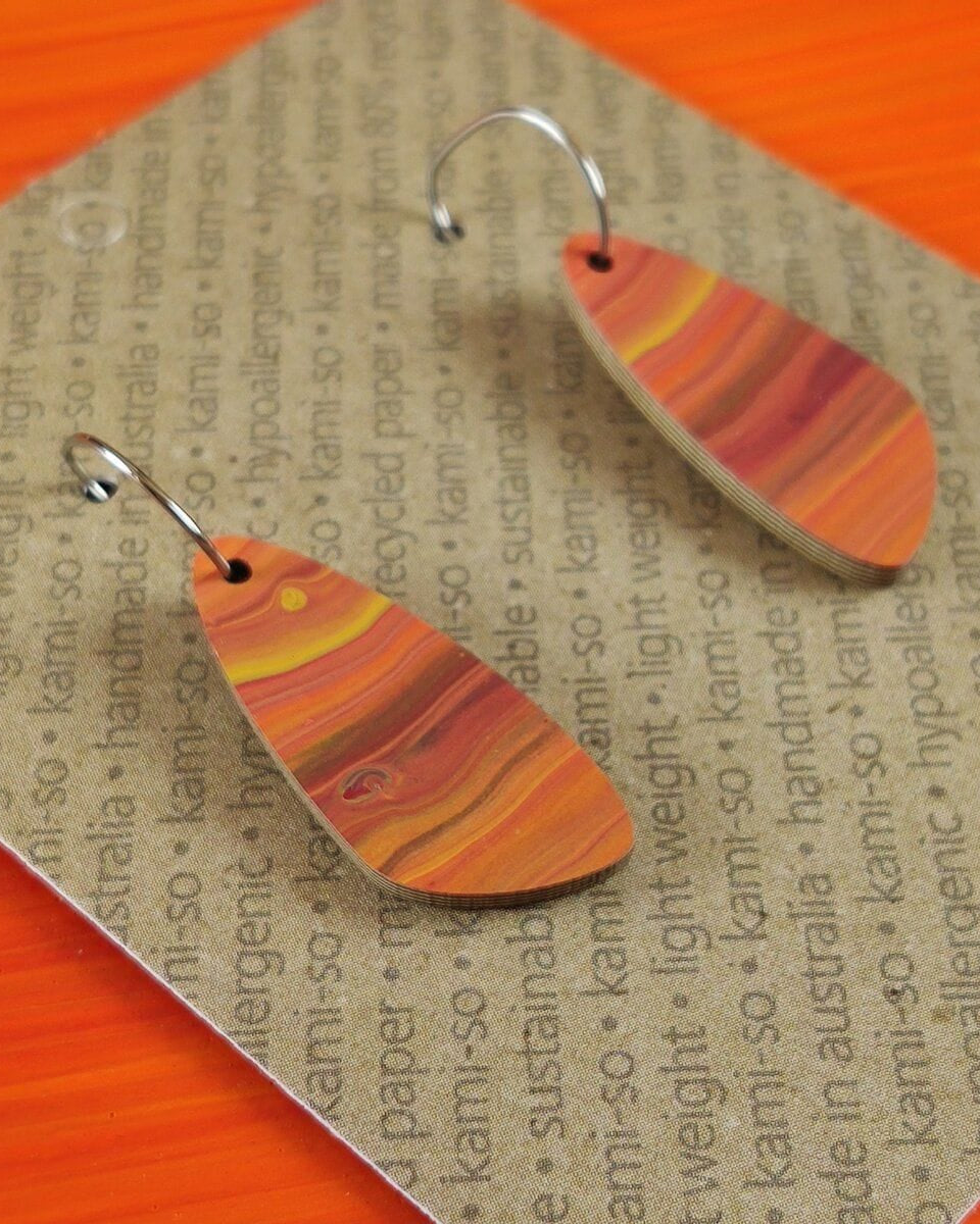 Kami-So Oval Recycled Paper Earrings - Large Kami-So Oval Recycled Paper Earrings - Large v2 Splash Swimwear