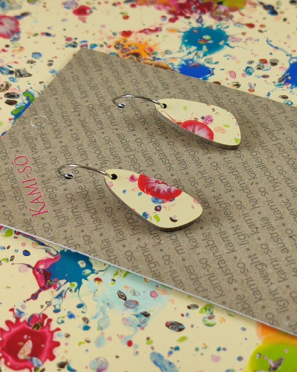 Kami-So Oval Recycled Paper Earrings - Large Kami-So Oval Recycled Paper Earrings - Large v2 Splash Swimwear