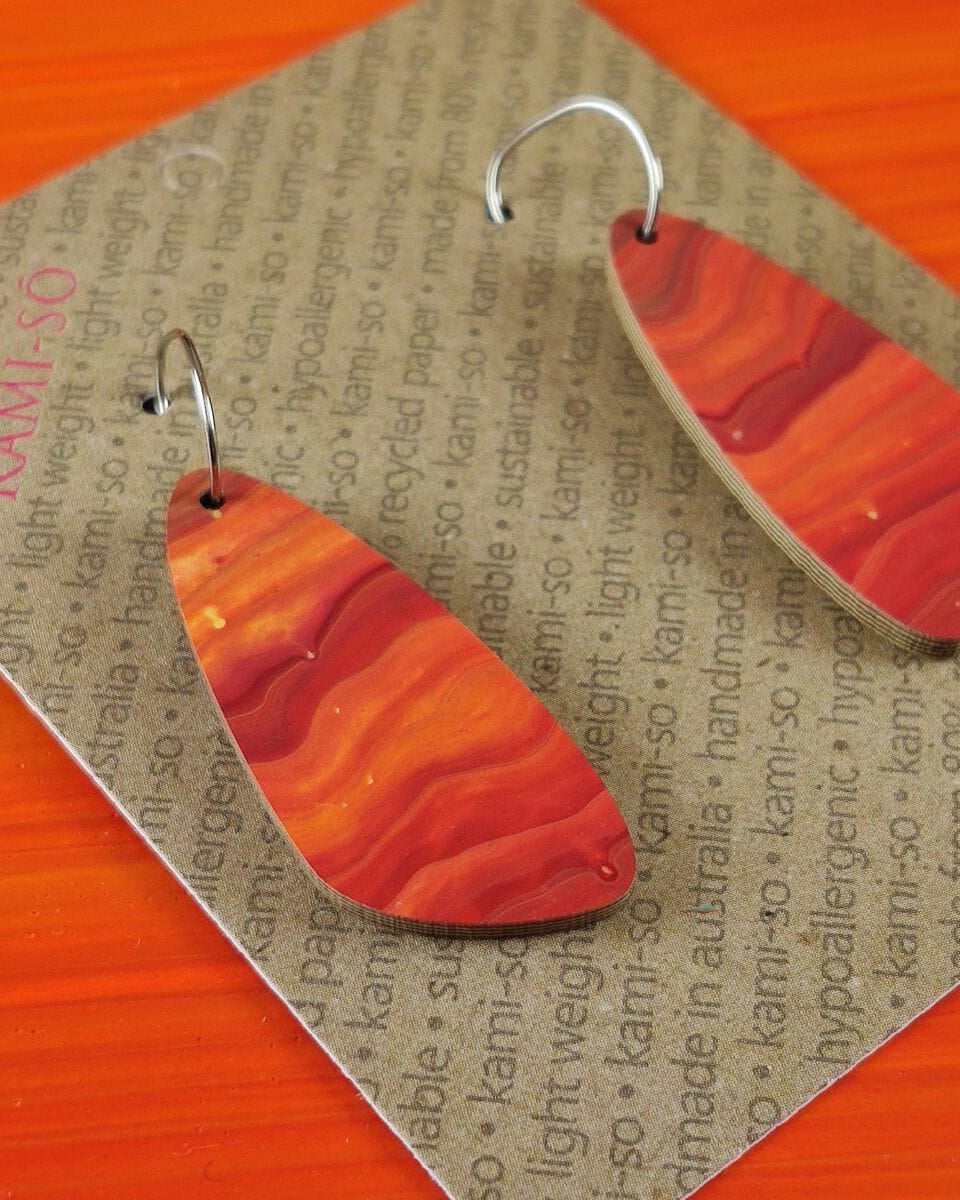 Kami-So Oval Recycled Paper Earrings - Medium Kami-So Oval Recycled Paper Earrings - Medium v3 Splash Swimwear