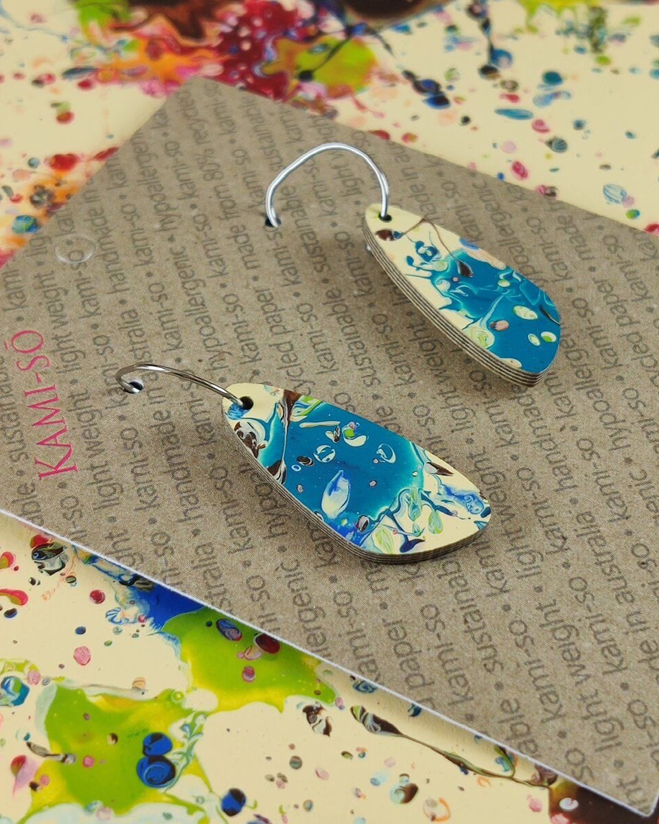 Kami-So Oval Recycled Paper Earrings - Medium Kami-So Oval Recycled Paper Earrings - Medium v3 Splash Swimwear