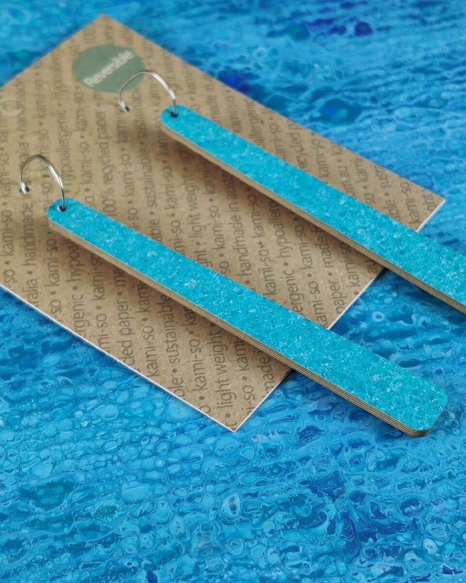 Kami-So Reversible Paddle Recycled Paper Earrings Kami-So Reversible Paddle Recycled Paper Earrings Splash Swimwear