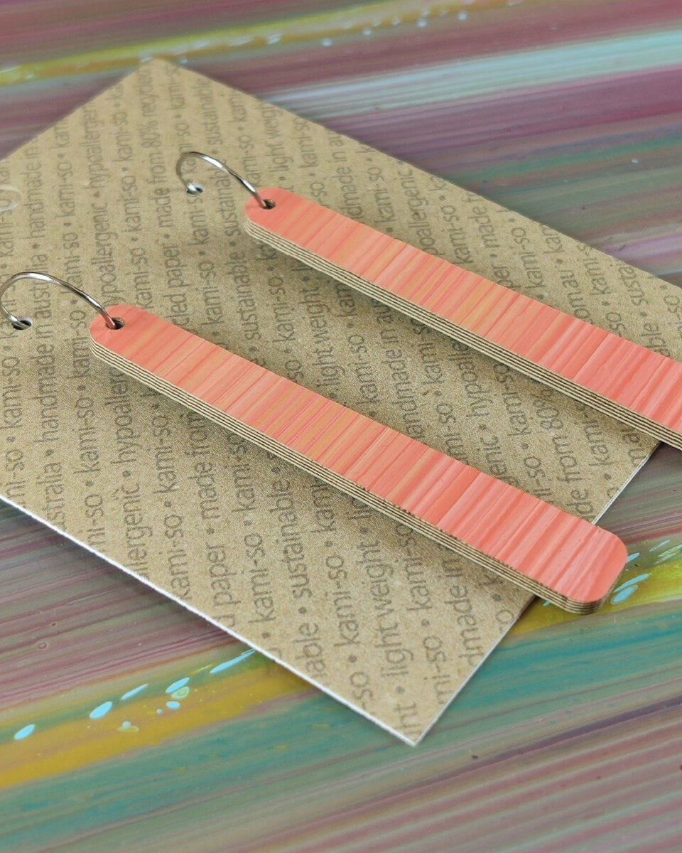 Kami-So Reversible Paddle Recycled Paper Earrings Kami-So Reversible Paddle Recycled Paper Earrings Splash Swimwear