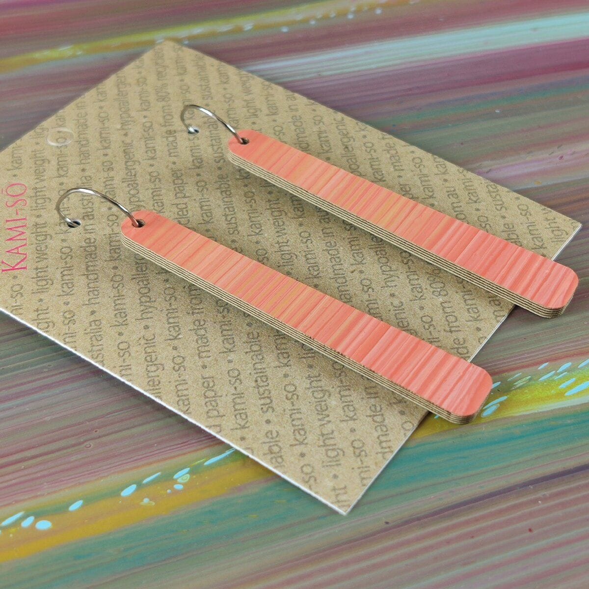 Kami-So Reversible Paddle Recycled Paper Earrings Kami-So Reversible Paddle Recycled Paper Earrings Splash Swimwear