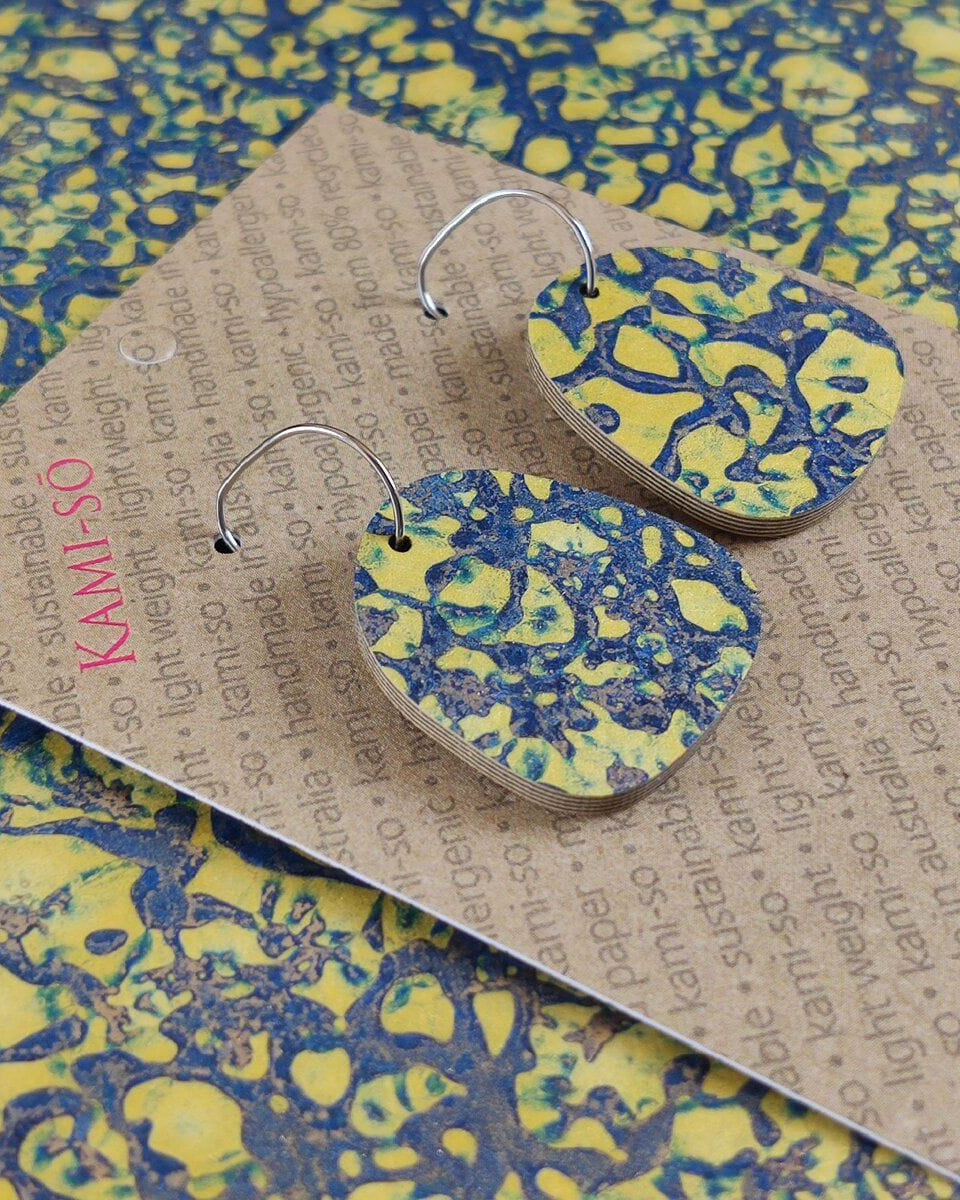 Kami-So Square Recycled Paper Earrings - Large Hoop Square Recycled Paper Earrings - Large Hoop Splash Swimwear