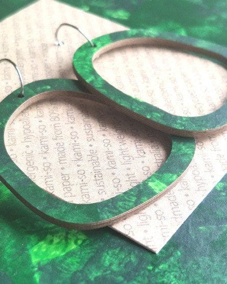 Kami-So Square Recycled Paper Earrings - Large Hoop Square Recycled Paper Earrings - Large Hoop Splash Swimwear