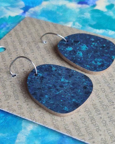 Kami-So Square Recycled Paper Earrings - Large Hoop Square Recycled Paper Earrings - Large Hoop Splash Swimwear