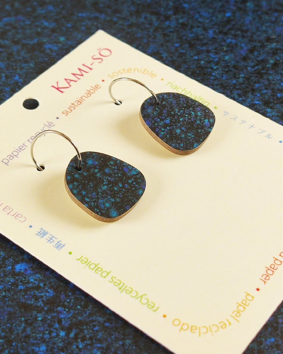 Kami-So Square Recycled Paper Earrings - Large Hoop Square Recycled Paper Earrings - Large Hoop Splash Swimwear